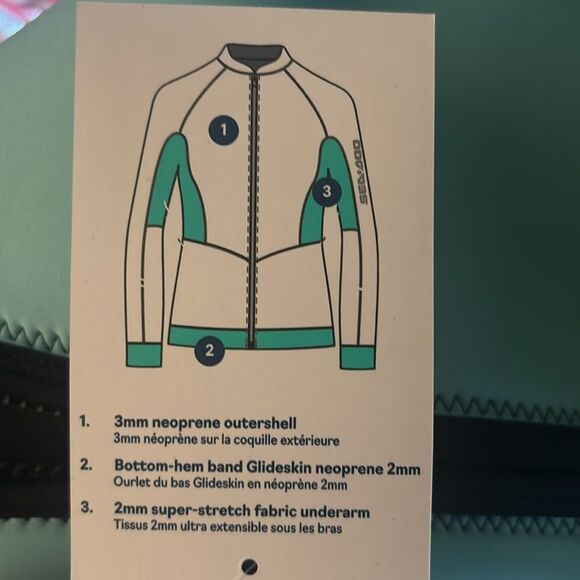NWT BRP Seadoo Wet Suit 3mm Neoprene UV Protect Lilac Full Zip Jacket Size Large - Picture 11 of 12